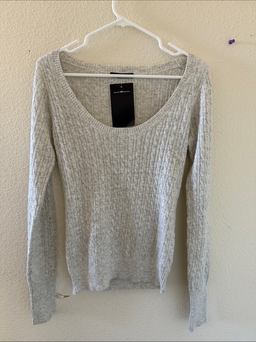Brandy melville soft light gray Alina sweater